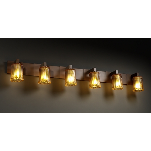 Justice Design Group Veneto Luce Collection Bathroom Light by Justice Design Group GLA-8926-16-AMBR-DBRZ