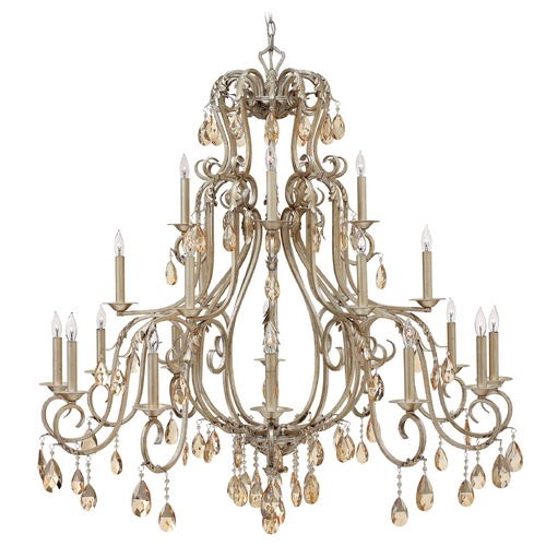 Hinkley Carlton 45-Inch Crystal Chandelier in Silver Leaf by Hinkley Lighting 4779SL