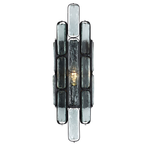 Currey and Company Lighting Currey and Company Centurion Clear / Satin Black Sconce 5900-0053