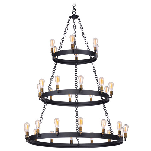 Maxim Lighting Maxim Lighting Noble Black & Natural Aged Brass LED Chandelier 26278BKNAB/BUL