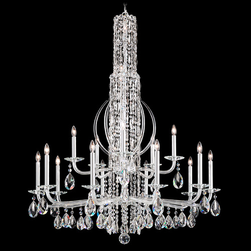 Schonbek Lighting Schonbek Worldwide Lighting Siena Polished Stainless Steel Crystal Chandelier RS8415N-401R