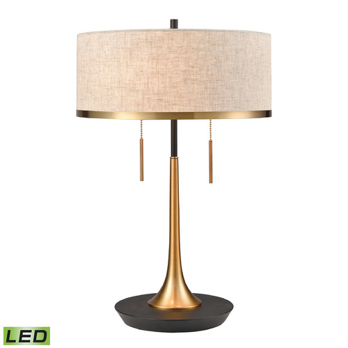 Elk Lighting Elk Lighting Magnifica Brass & Black LED Table Lamp with Drum Shade D4067-LED