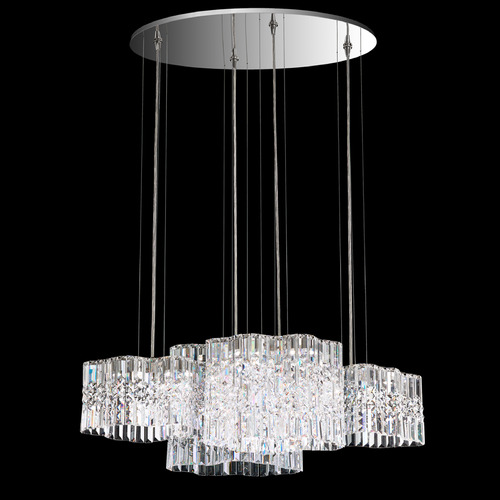 Schonbek Lighting Schonbek Worldwide Lighting Selene Stainless Steel LED Multi-Light Pendant SPU160N-SS1O