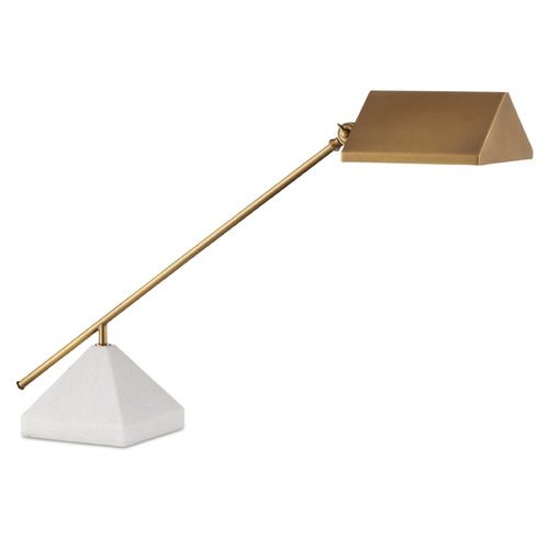 Currey and Company Lighting Currey and Company Repertoire Antique Brass / White LED Swing Arm Lamp 6000-0875