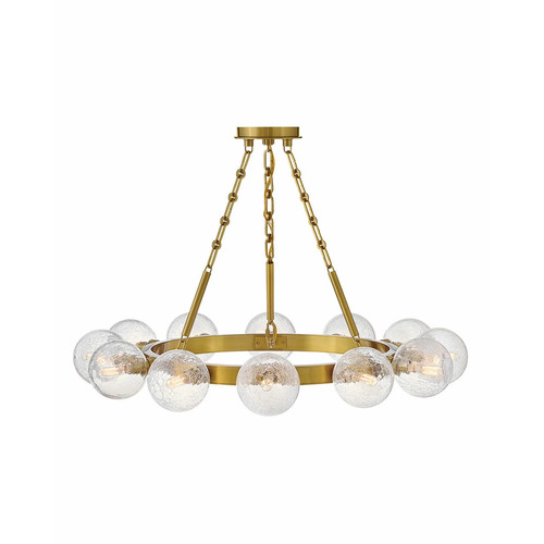 Fredrick Ramond Coco 32-Inch Chandelier in Lacquered Brass by Fredrick Ramond FR30524LCB