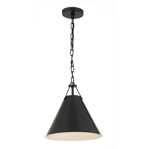 Crystorama Lighting Xavier 12-Inch Pendant in Matte Black by Crystorama Lighting XAV-B8301-MK