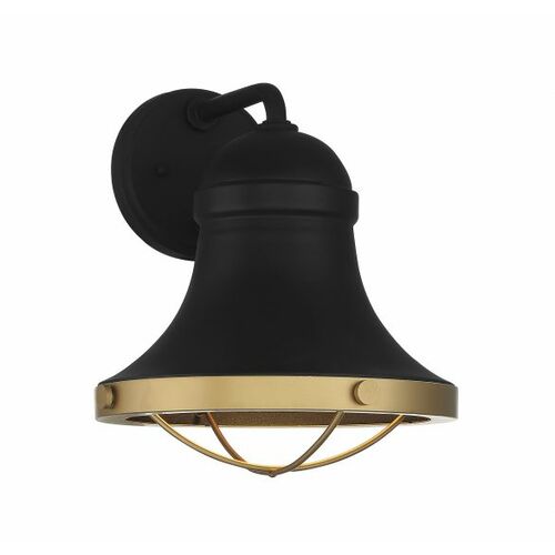 Savoy House Belmont 13-Inch Outdoor Wall Light in Black & Brass by Savoy House 5-179-137