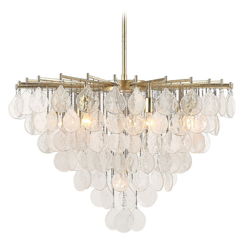 Uttermost Lighting Goccia Antique Bright Silver Leaf Pendant Light by Uttermost Lighting 21583