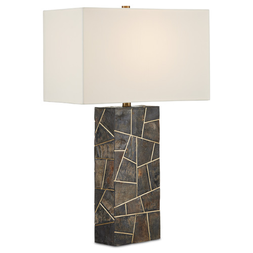 Currey and Company Lighting Currey and Company Carina Natural / Brass Table Lamp with Rectangle Shade 6000-0879
