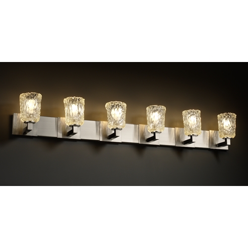 Justice Design Group Veneto Luce Collection Bathroom Light by Justice Design Group GLA-8926-16-CLRT-NCKL