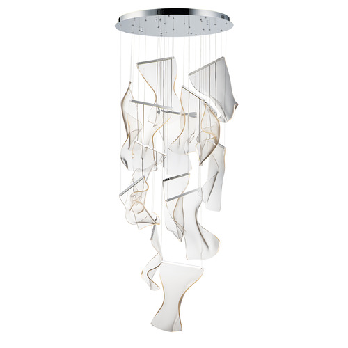 ET2 Lighting Rinkle 14-Light LED Multi Pendant in Polished Chrome by ET2 Lighting E24877-133PC