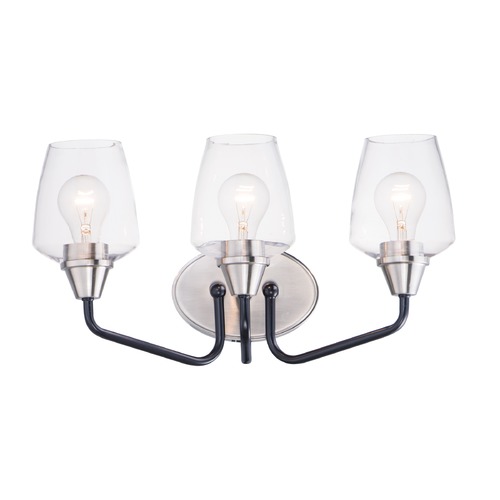 Maxim Lighting Goblet Black & Satin Nickel Bathroom Light by Maxim Lighting 26122CLBKSN