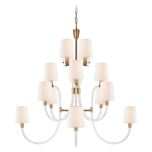 Visual Comfort Signature Collection Julie Neill Clarice Chandelier in Crystal & Brass by Visual Comfort Signature JN5030CGABL