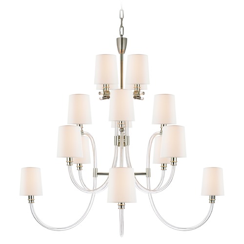 Visual Comfort Signature Collection Julie Neill Clarice Chandelier in Crystal & Nickel by Visual Comfort Signature JN5030CGPNL