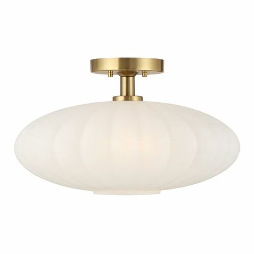 Meridian 18-Inch Wide Semi-Flush Mount in Natural Brass by Meridian M60075NB