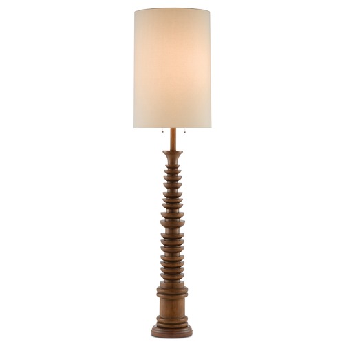 Currey and Company Lighting Malayan Floor Lamp in Natural Rubber Wood by Currey & Company 8000-0034