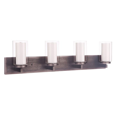 Craftmade Lighting Texture Natural Iron & Vintage Iron Bathroom Light by Craftmade Lighting 11633NIVNI4