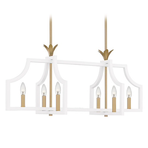 Quoizel Lighting Quoizel Lighting Dusty Lane Matte White & Gold Accents Island Light DSL638W