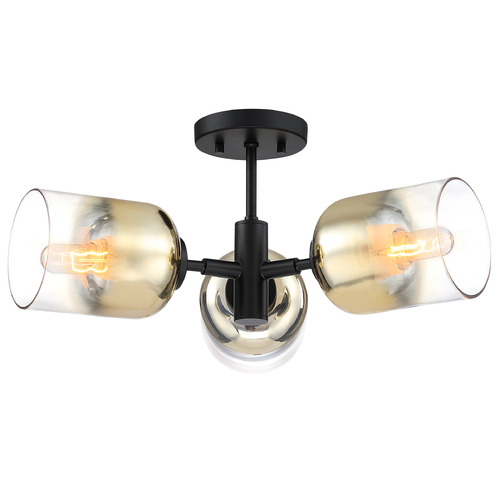 Designers Fountain Lighting Designers Fountain Gatsby Matte Black Semi-Flushmount Light D306M-3SF-MB