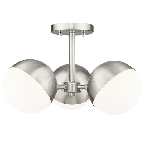 Z-Lite Z-Lite Realm Sphere Brushed Nickel Semi-Flushmount Light 7517-3SF-BN