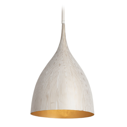 Maxim Lighting Maxim Lighting Fleur White & Gold Pendant Light with Bowl / Dome Shade 10912WTGLD