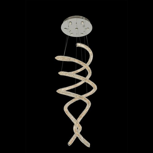 Allegri Lighting Allegri Crystal Ravina Chrome LED Pendant Light 11807-010-FR001