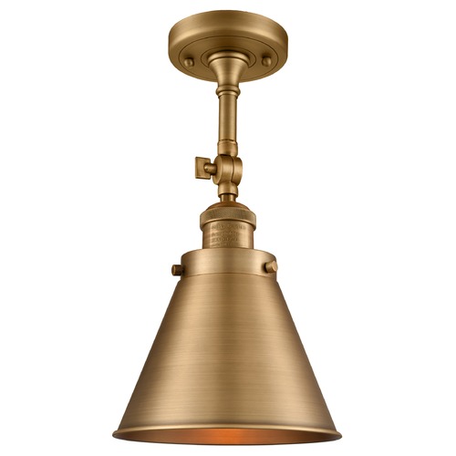 Innovations Lighting Appalachian Brushed Brass Semi-Flush Mount by Innovations Lighting 201F-BB-M13-BB