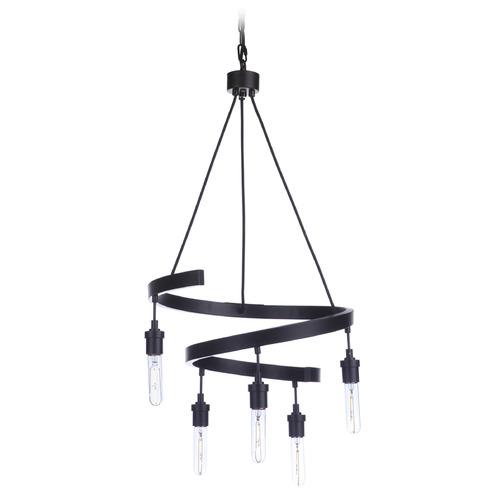 Craftmade Lighting Tranquil Flat Black Chandelier by Craftmade Lighting 55425-FB