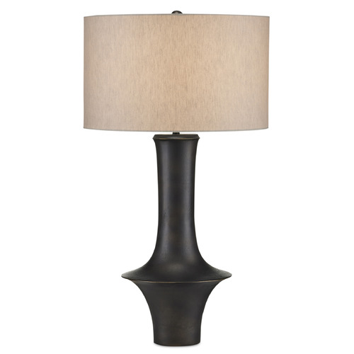 Currey and Company Lighting Currey and Company Silvestri Black Table Lamp with Drum Shade 6000-0888