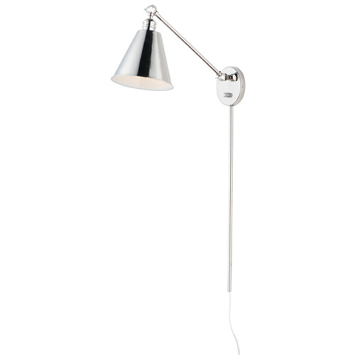 Maxim Lighting Maxim Lighting Library Polished Nickel Plug and Cord Wall Lamp 12222PN