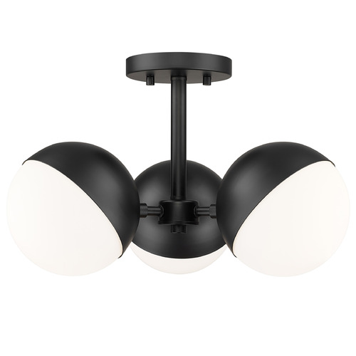 Z-Lite Z-Lite Realm Sphere Matte Black Semi-Flushmount Light 7517-3SF-MB