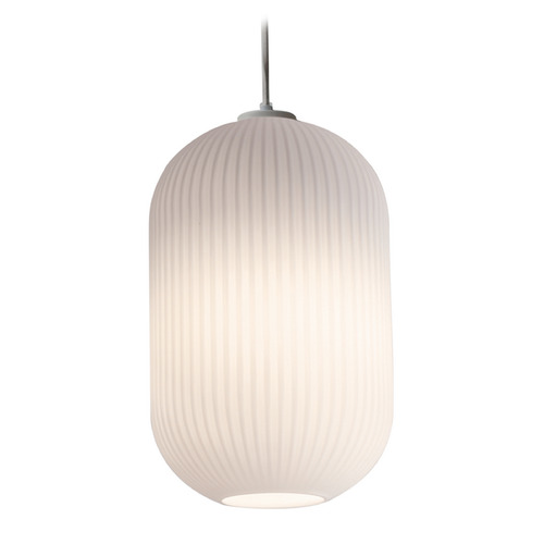 AFX Lighting Afx Lighting Callie White Mini-Pendant Light with Oblong Shade CALP05WH