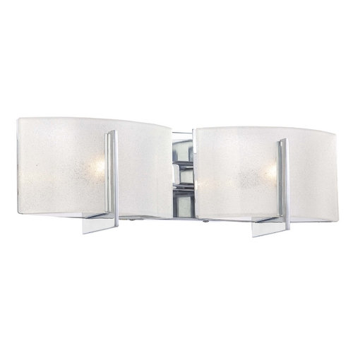 Minka Lavery Bathroom Light with White Glass in Chrome Finish 6392-77