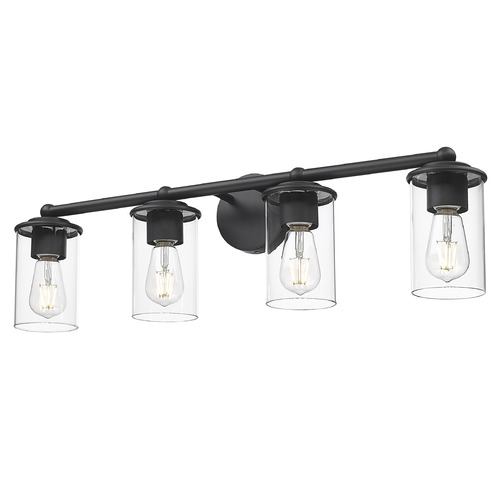 Z-Lite Z-Lite Thayer Matte Black Bathroom Light 742-4V-MB