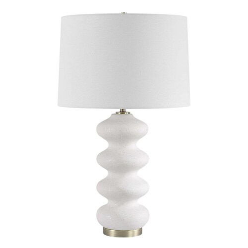 Uttermost Lighting The Uttermost Company Liora White & Antique Brass Table Lamp with Empire Shade 30389-1
