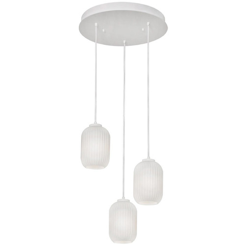 AFX Lighting Afx Lighting Callie White Multi-Light Pendant with Oblong Shade CALP05WHRND3