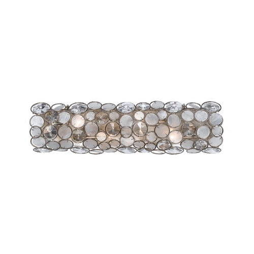 Crystorama Lighting Modern Bathroom Light with White Glass in Antique Sliver Finish 526-SA