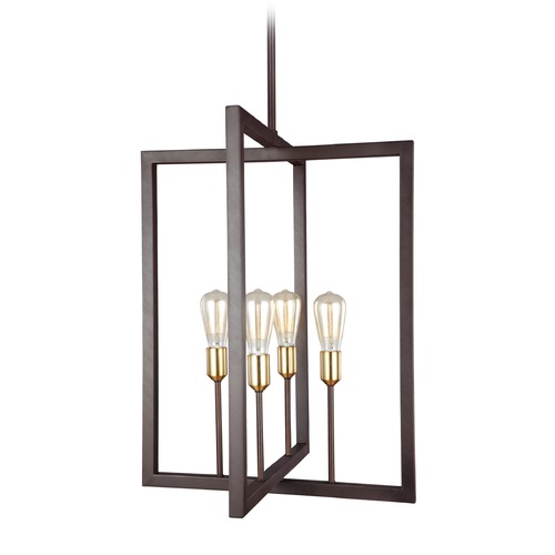 Visual Comfort Studio Collection Finnegan 21-Inch Chandelier in Bronze by Visual Comfort Studio F3146/4NWB