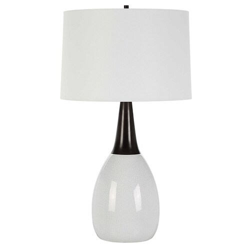 Uttermost Lighting The Uttermost Company Fralin White & Black Iron Table Lamp with Empire Shade 30355