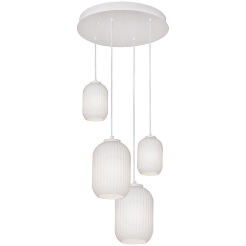 AFX Lighting Afx Lighting Callie White Multi-Light Pendant with Oblong Shade CALP99WHRND4