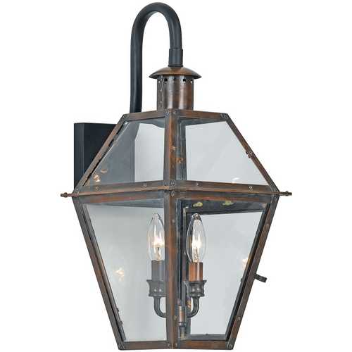 Quoizel Lighting Rue De Royal Outdoor Wall Light in Aged Copper by Quoizel Lighting RO8411AC