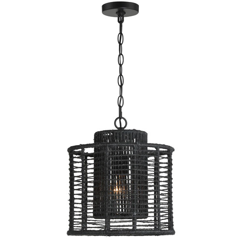 Crystorama Lighting Jayna 12.5-Inch Pendant in Matte Black by Crystorama Lighting JAY-A5001-MK