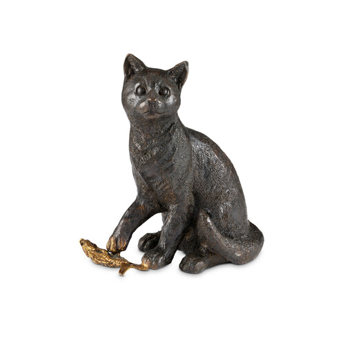Currey and Company Lighting Gatto Sculpture in Dark Brown & Polished Gold by Currey & Company 1200-0958