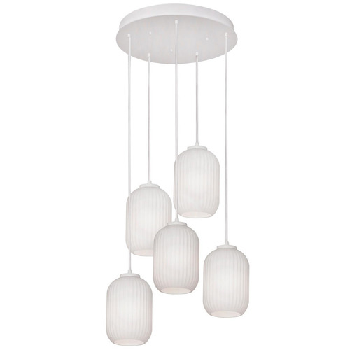 AFX Lighting Afx Lighting Callie White Multi-Light Pendant with Oblong Shade CALP05WHRND5