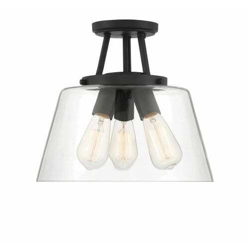 Savoy House Calhoun 3-Light Semi-Flush Mount in Matte Black by Savoy House 6-1024-3-89