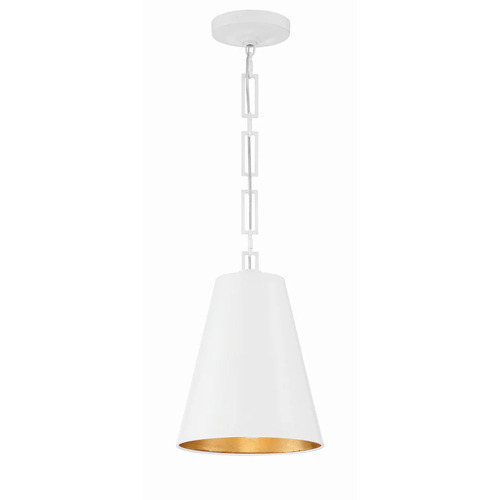 Crystorama Lighting Alston 2-Light Pendant in White & Antique Gold by Crystorama Lighting 8685-MT-GA