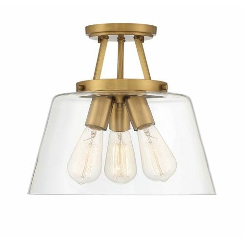 Savoy House Calhoun 3-Light Semi-Flush Mount in Warm Brass by Savoy House 6-1024-3-322