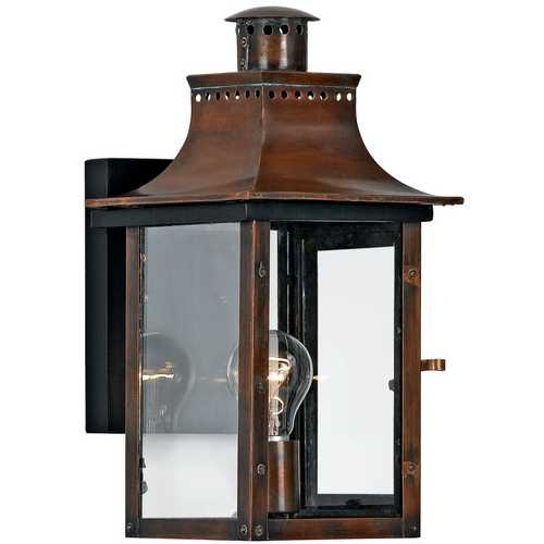 Quoizel Lighting Chalmers Outdoor Wall Light in Aged Copper by Quoizel Lighting CM8408AC