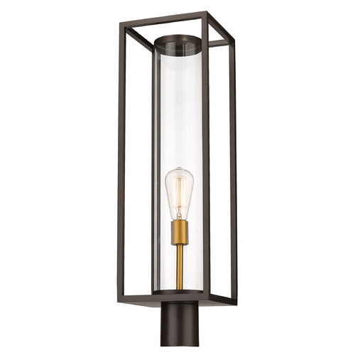 Z-Lite Dunbroch Deep Bronze & Outdoor Brass Post Light by Z-Lite 584PHBR-DBZ-OBS
