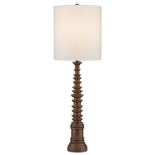 Currey and Company Lighting Currey and Company Malayan Natural Table Lamp with Cylindrical Shade 6000-0897